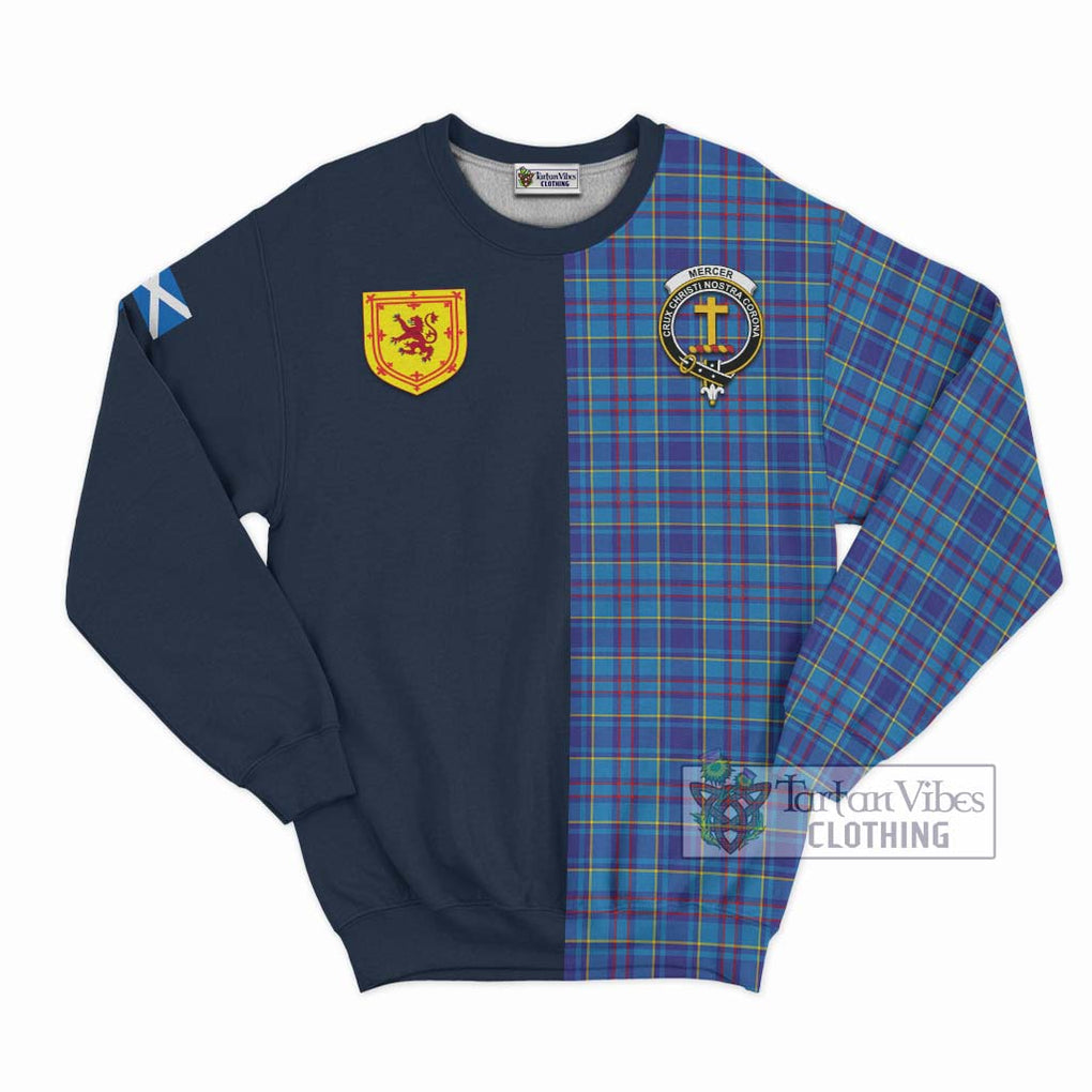 Tartan Vibes Clothing Mercer Modern Tartan Sweatshirt with Scottish Lion Royal Arm Half Style