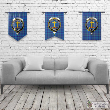 Mercer Tartan Gonfalon, Tartan Banner with Family Crest