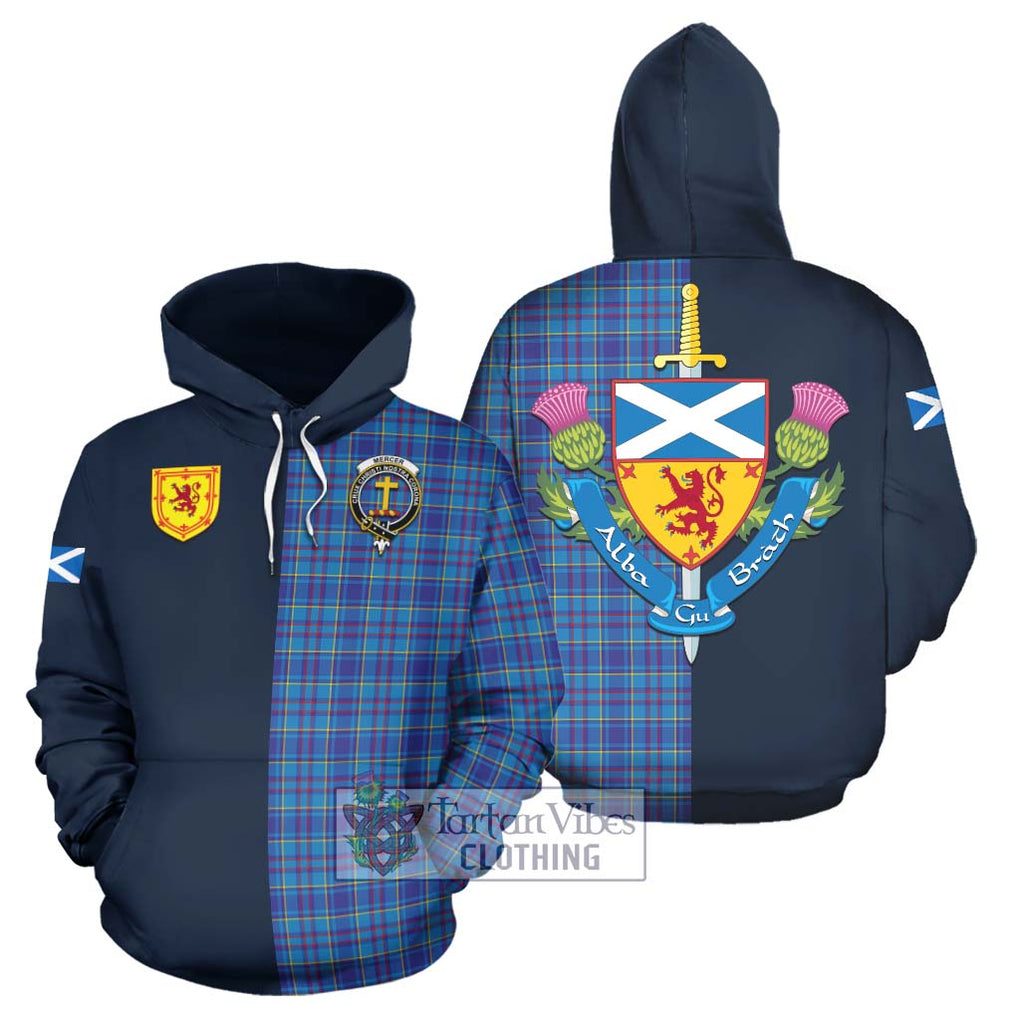 Tartan Vibes Clothing Mercer Modern Tartan Hoodie with Scottish Lion Royal Arm Half Style