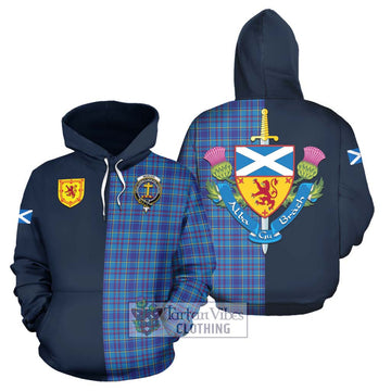 Mercer Tartan Hoodie Alba with Scottish Lion Royal Arm Half Style