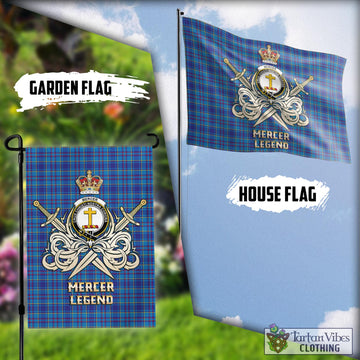 Mercer Tartan Flag with Clan Crest and the Golden Sword of Courageous Legacy