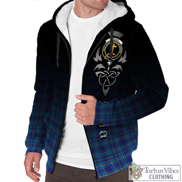 Mercer Tartan Sherpa Hoodie Featuring Alba Gu Brath Family Crest Celtic Inspired