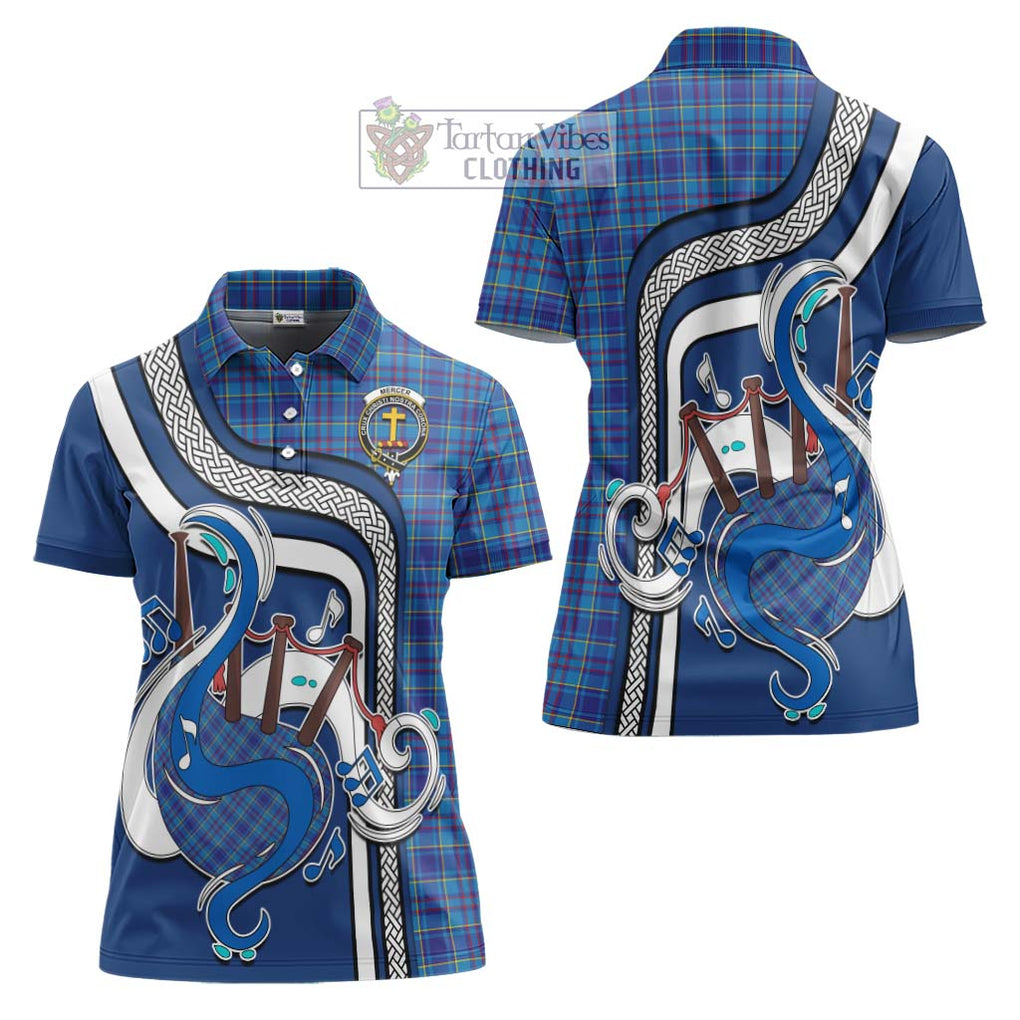 Mercer Tartan Women's Polo Shirt with Epic Bagpipe Style Women - Tartanvibesclothing Shop