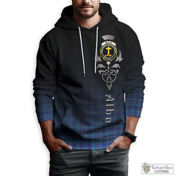 Mercer Tartan Hoodie Featuring Alba Gu Brath Family Crest Celtic Inspired