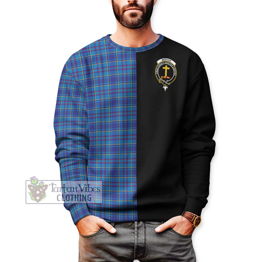 Mercer Tartan Sweatshirt with Family Crest and Half Of Me Style Unisex - Tartanvibesclothing Shop