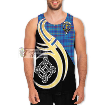 Mercer Tartan Men's Tank Top with Family Crest and Celtic Symbol Style