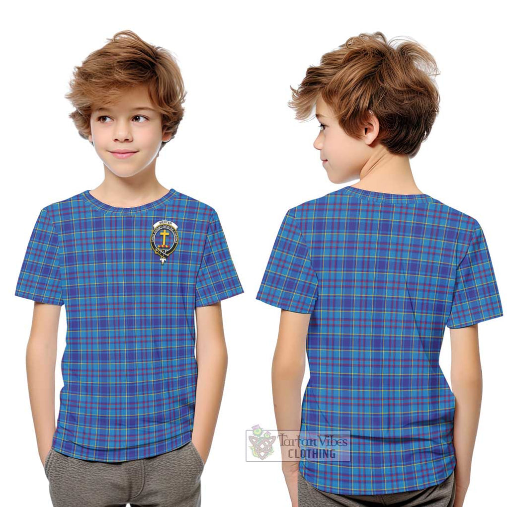 Mercer Tartan Kid T-Shirt with Family Crest Youth XL Size14 - Tartanvibesclothing Shop