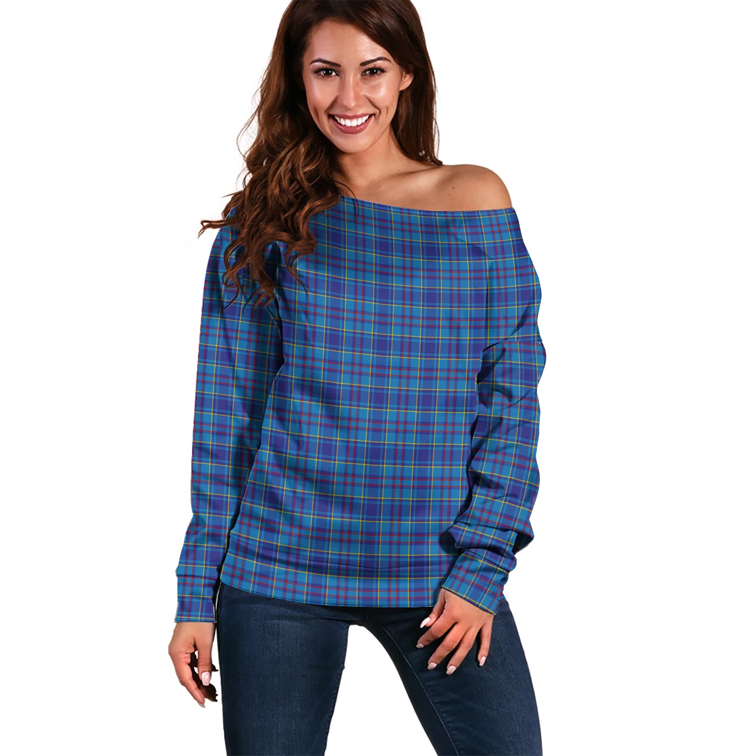 Mercer Modern Tartan Off Shoulder Women Sweater Women - Tartanvibesclothing