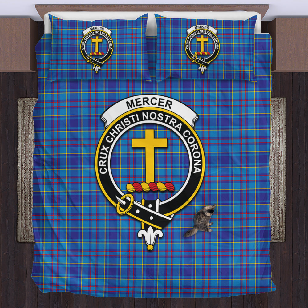 Mercer Tartan Bedding Set with Family Crest US Bedding Set - Tartan Vibes Clothing