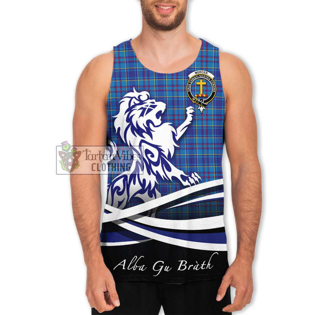 Mercer Tartan Men's Tank Top with Alba Gu Brath Regal Lion Emblem Men - Tartanvibesclothing Shop