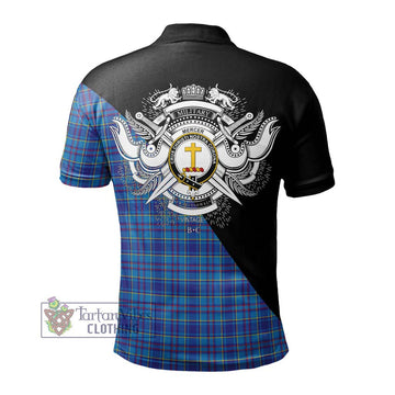 Mercer Tartan Polo Shirt with Family Crest and Military Logo Style