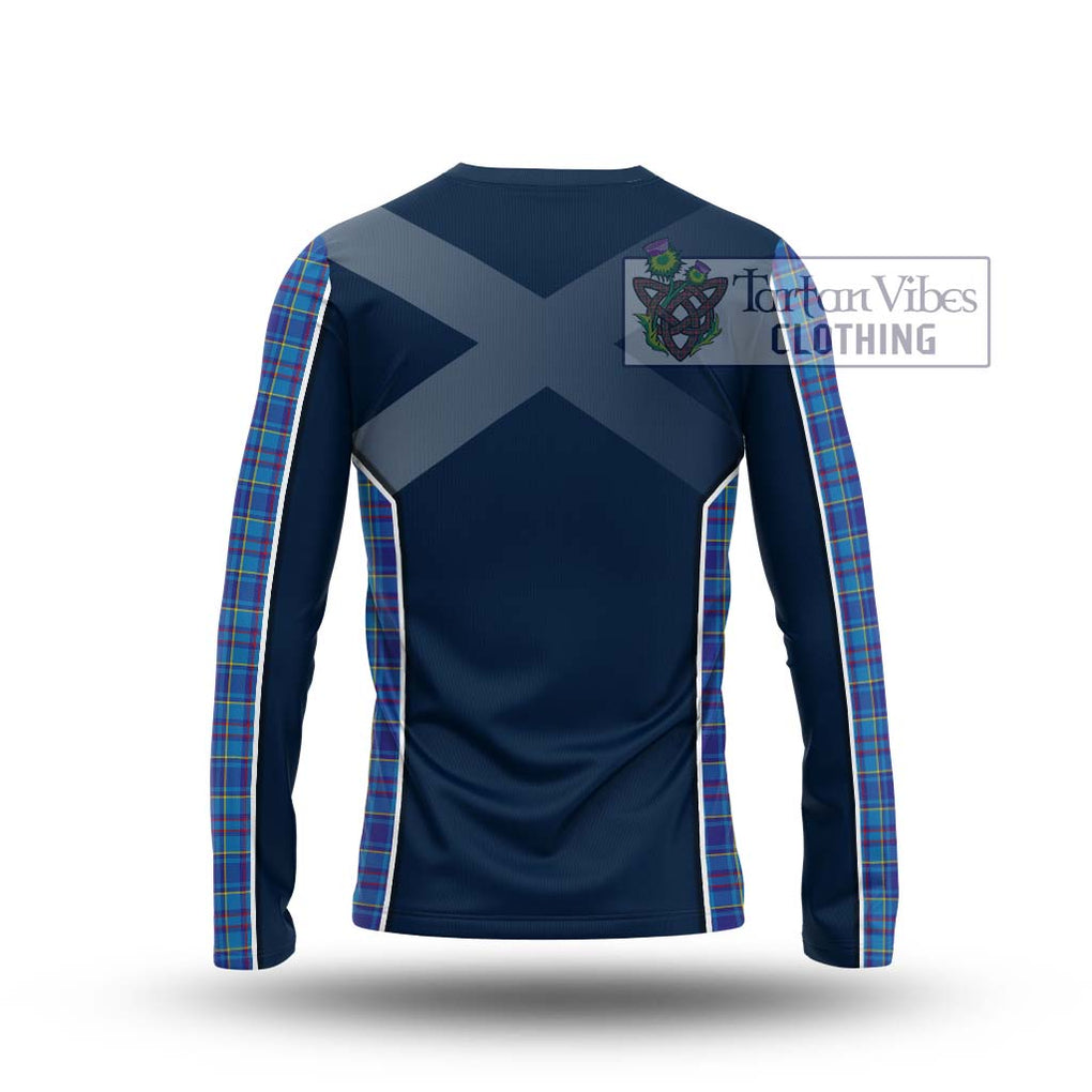 Mercer Tartan Long Sleeve T-Shirt with Family Crest and Lion Rampant Vibes Sport Style - Tartan Vibes Clothing