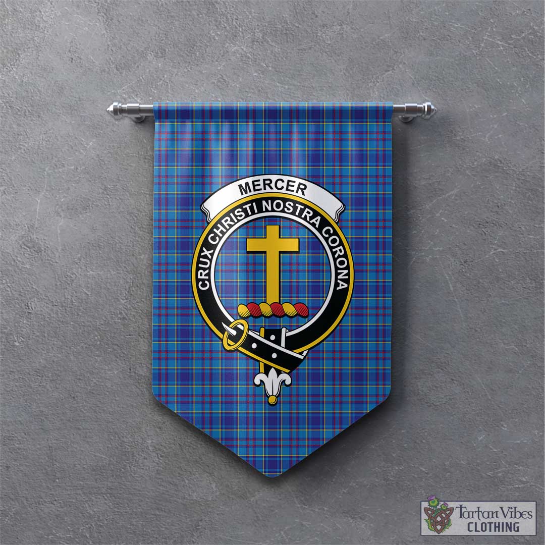 Tartan Vibes Clothing Mercer Modern Tartan Gonfalon, Tartan Banner with Family Crest