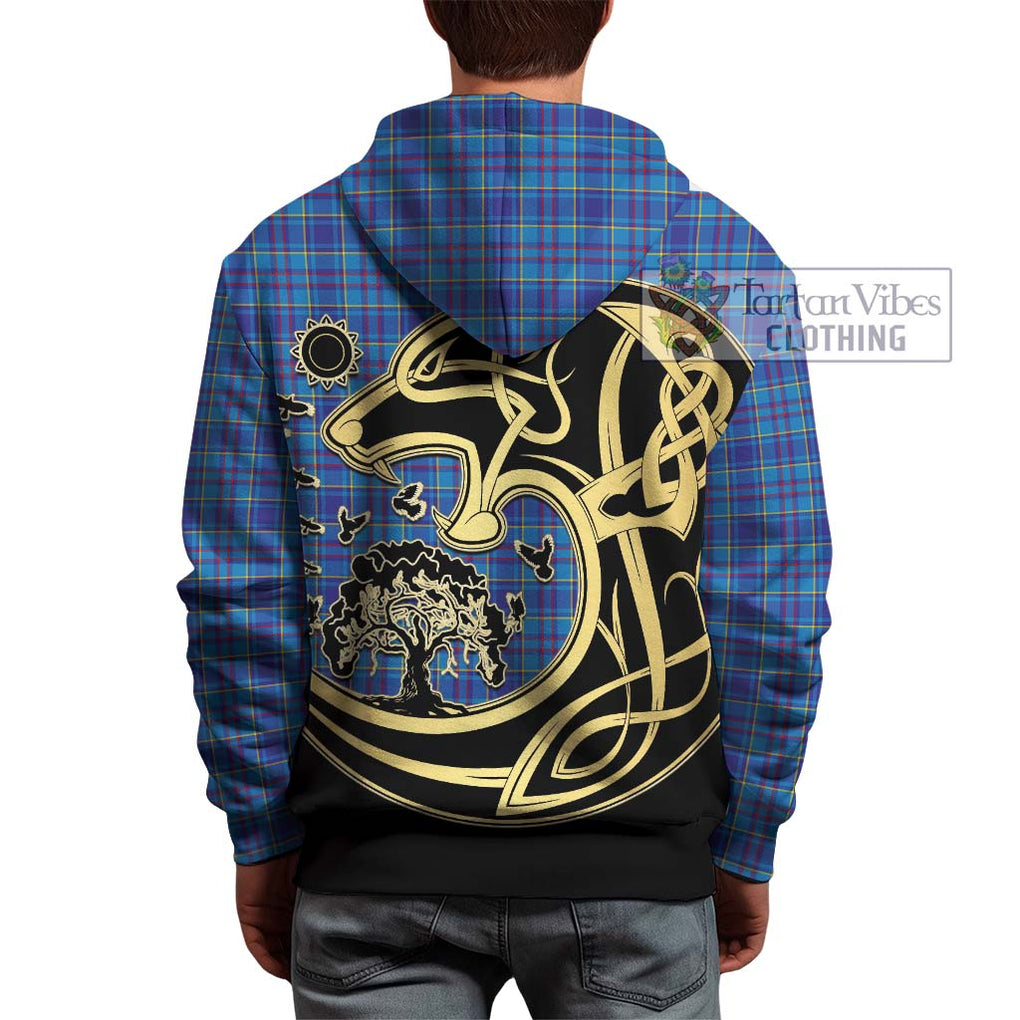 Mercer Tartan Hoodie with Family Crest Celtic Wolf Style - Tartan Vibes Clothing