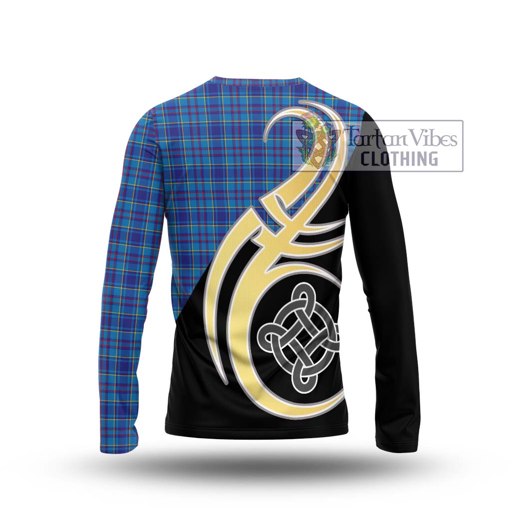 Mercer Tartan Long Sleeve T-Shirt with Family Crest and Celtic Symbol Style - Tartan Vibes Clothing