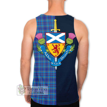 Mercer Tartan Men's Tank Top Alba with Scottish Lion Royal Arm Half Style