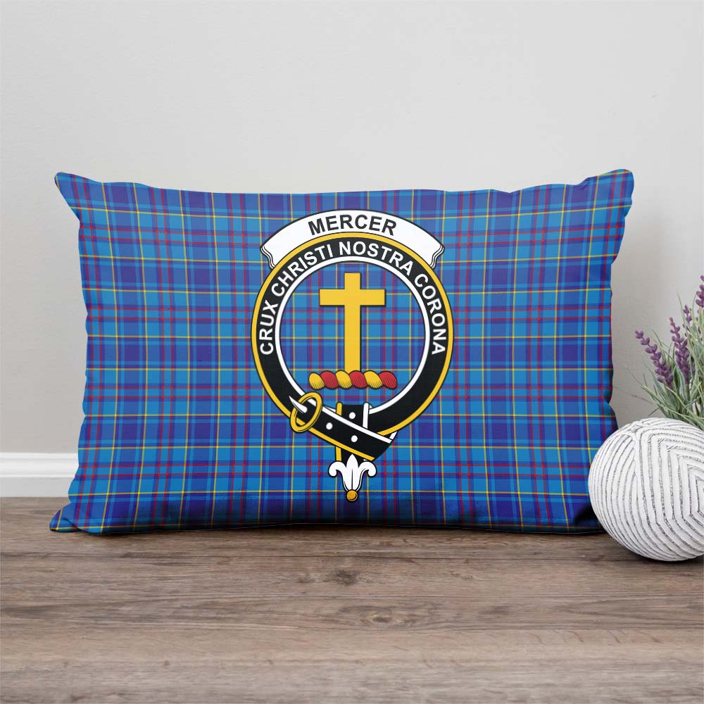 Mercer Modern Tartan Pillow Cover with Family Crest Rectangle Pillow Cover - Tartanvibesclothing