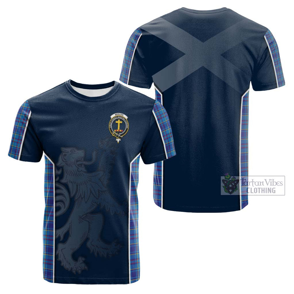 Tartan Vibes Clothing Mercer Modern Tartan Cotton T-shirt with Family Crest and Lion Rampant Vibes Sport Style