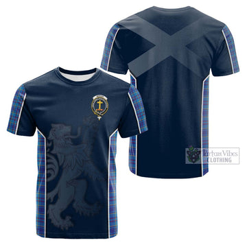 Mercer Tartan Cotton T-shirt with Family Crest and Lion Rampant Vibes Sport Style