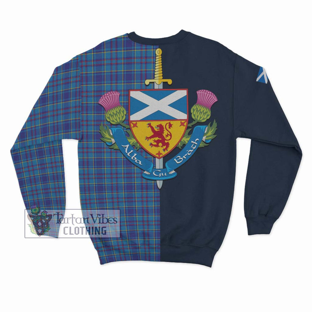 Tartan Vibes Clothing Mercer Modern Tartan Sweatshirt with Scottish Lion Royal Arm Half Style