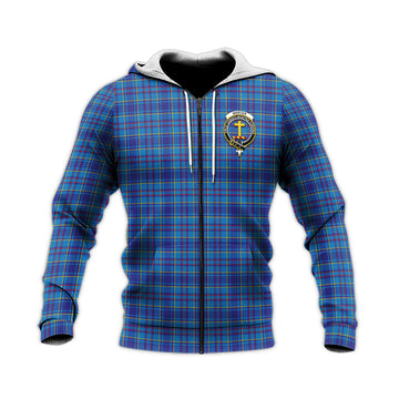 Mercer Tartan Knitted Hoodie with Family Crest