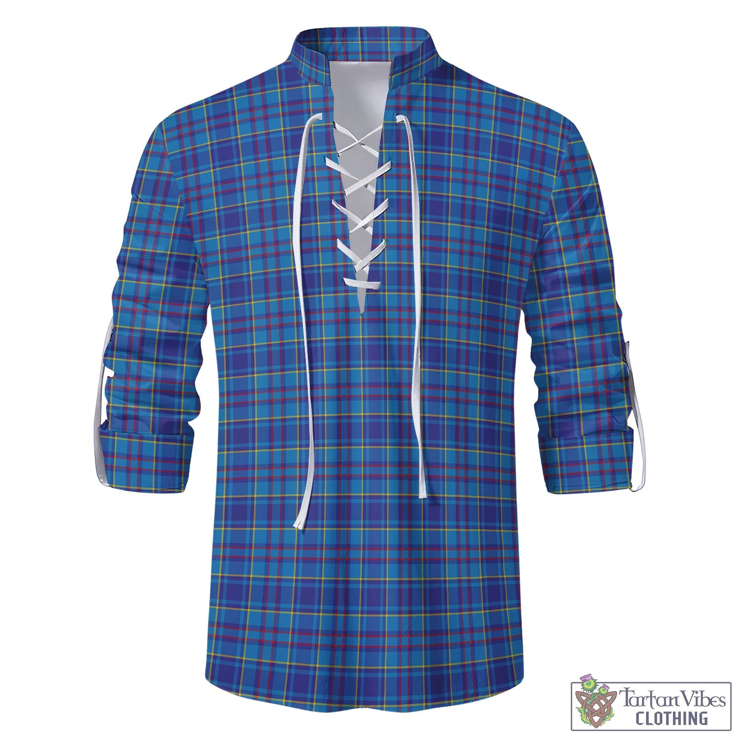 Tartan Vibes Clothing Mercer Modern Tartan Men's Scottish Traditional Jacobite Ghillie Kilt Shirt