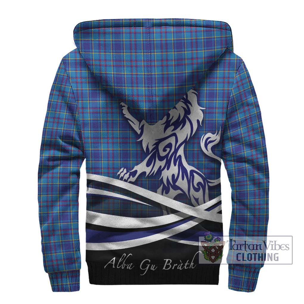 Mercer Tartan Sherpa Hoodie with Alba Gu Brath Regal Lion Emblem - Tartanvibesclothing Shop