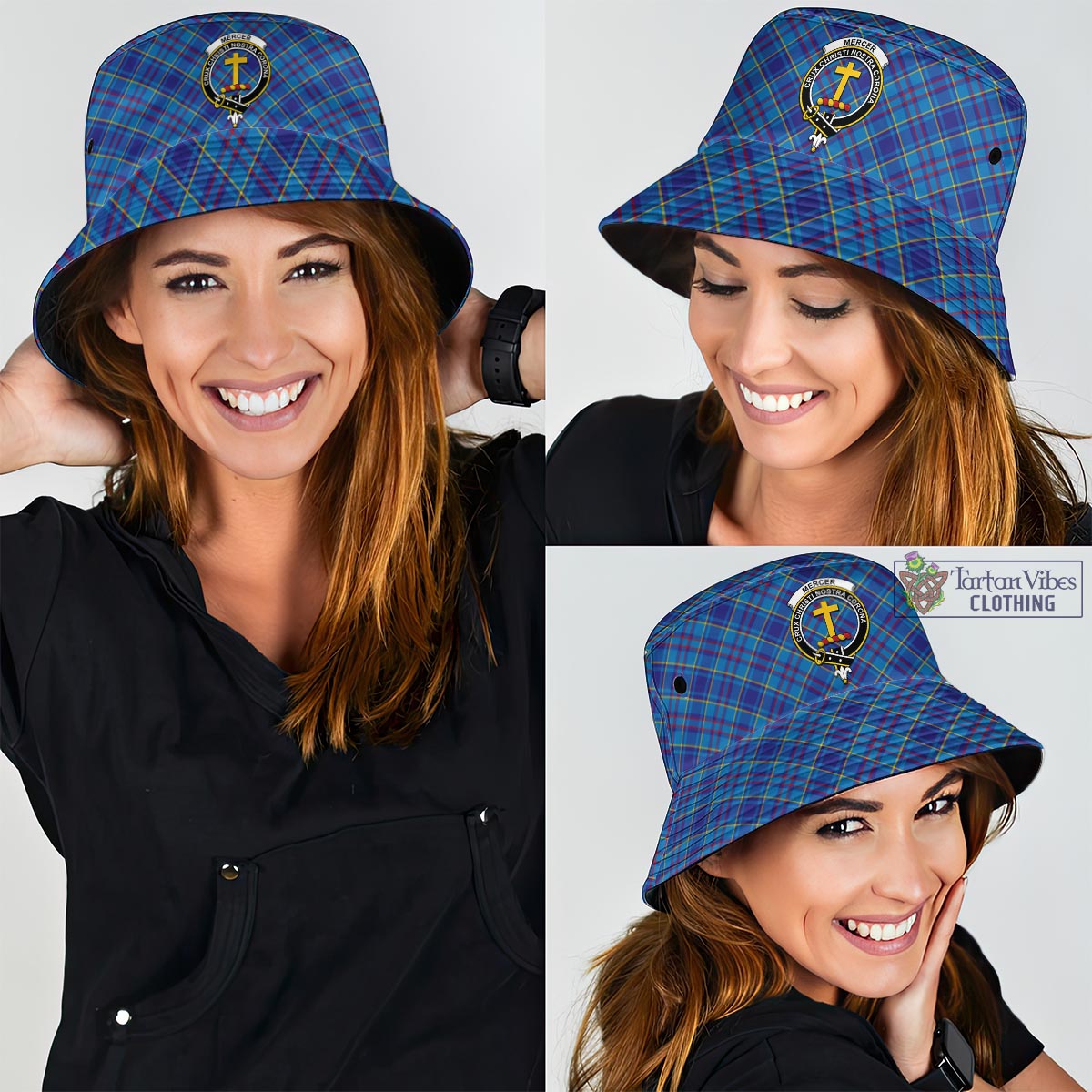 Tartan Vibes Clothing Mercer Modern Tartan Bucket Hat with Family Crest