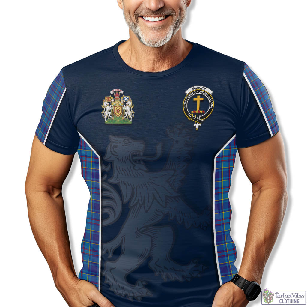 Tartan Vibes Clothing Mercer Modern Tartan T-Shirt with Family Crest and Lion Rampant Vibes Sport Style