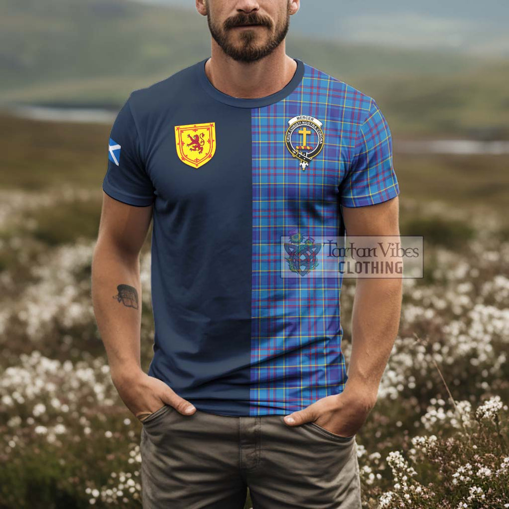 Tartan Vibes Clothing Mercer Modern Tartan T-Shirt Alba with Scottish Lion Royal Arm Half Style