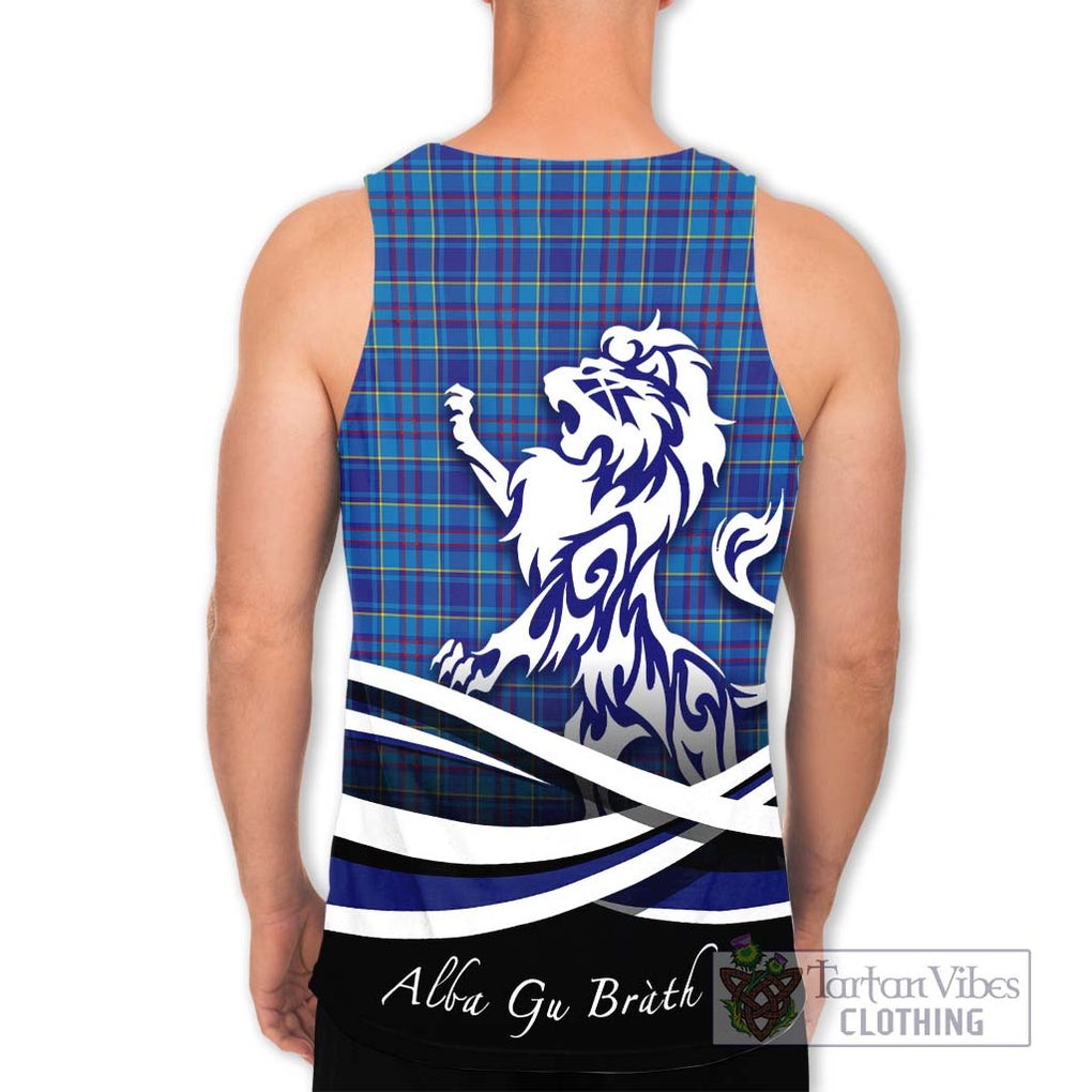 Mercer Tartan Men's Tank Top with Alba Gu Brath Regal Lion Emblem - Tartanvibesclothing Shop