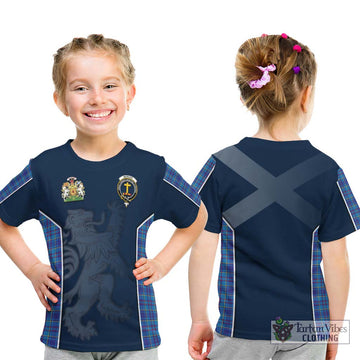 Mercer Tartan Kid T-Shirt with Family Crest and Lion Rampant Vibes Sport Style