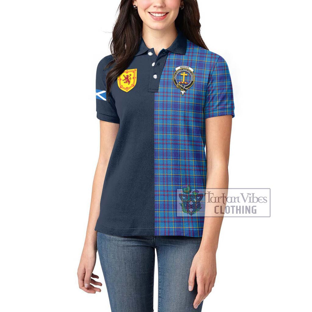 Tartan Vibes Clothing Mercer Modern Tartan Women's Polo Shirt with Scottish Lion Royal Arm Half Style