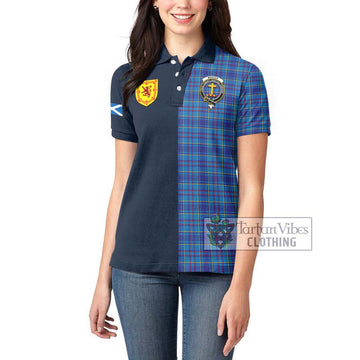 Mercer Tartan Women's Polo Shirt Alba with Scottish Lion Royal Arm Half Style