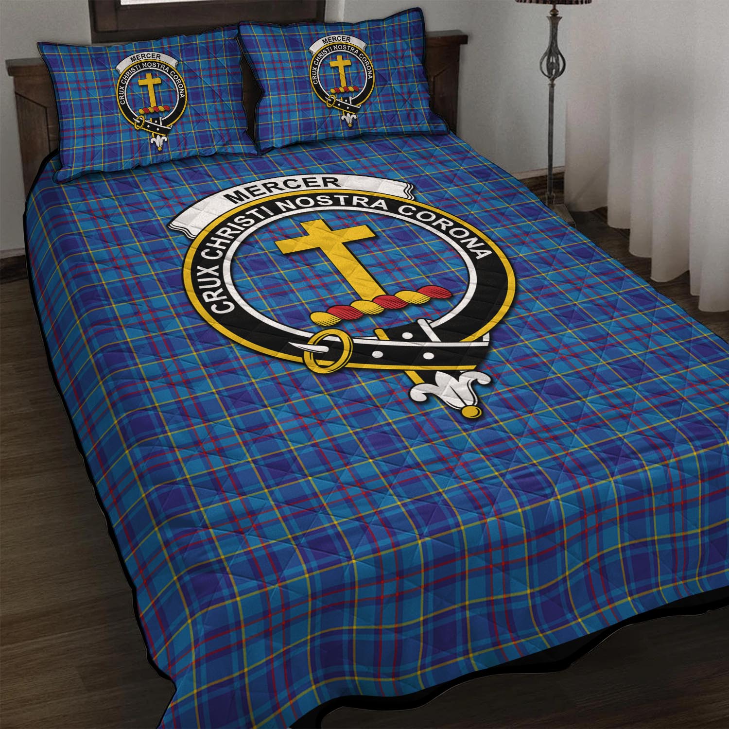 Mercer Tartan Quilt Bed Set with Family Crest - Tartan Vibes Clothing