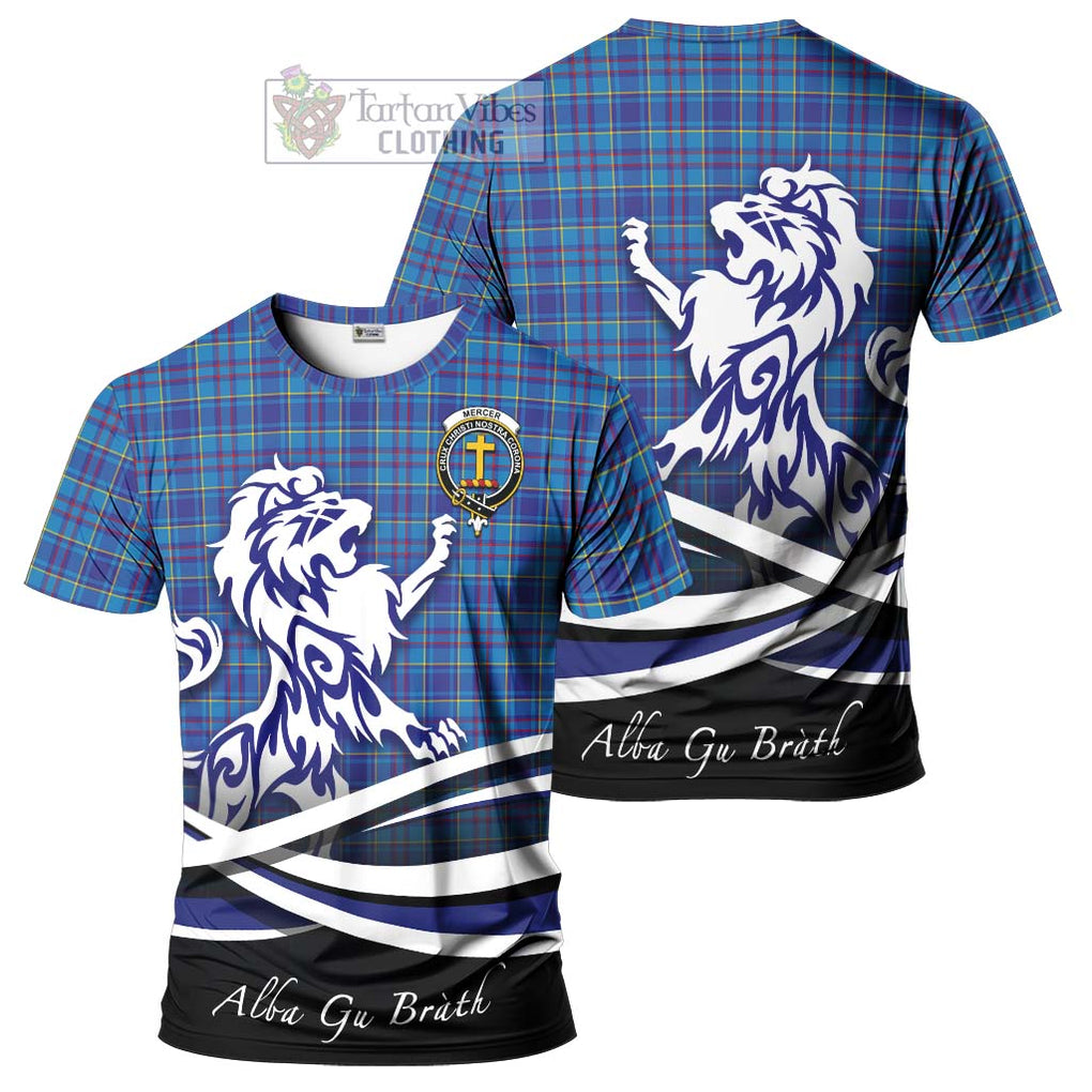 Tartan Vibes Clothing Mercer Modern Tartan Cotton T-shirt with Alba Gu Brath Regal Lion Emblem