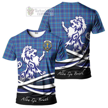 Mercer Tartan Cotton T-shirt with Alba Gu Brath Regal Lion Emblem