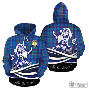 Mercer Tartan Hoodie with Alba Gu Brath Regal Lion Emblem