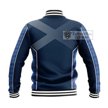 Mercer Tartan Baseball Jacket with Family Crest and Lion Rampant Vibes Sport Style