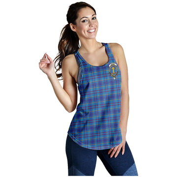 Mercer Tartan Women Racerback Tanks with Family Crest