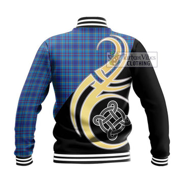 Mercer Tartan Baseball Jacket with Family Crest and Celtic Symbol Style