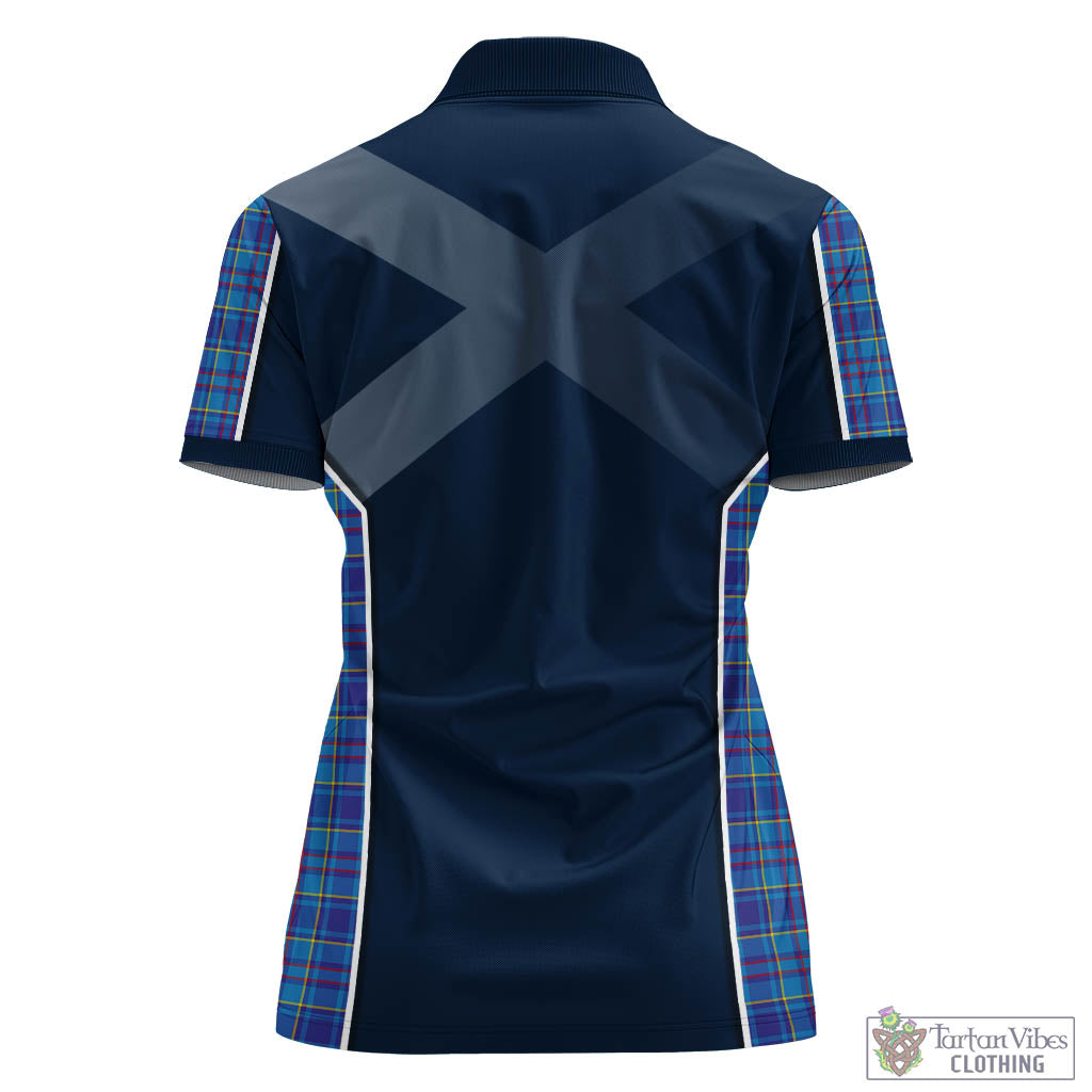 Tartan Vibes Clothing Mercer Modern Tartan Women's Polo Shirt with Family Crest and Scottish Thistle Vibes Sport Style