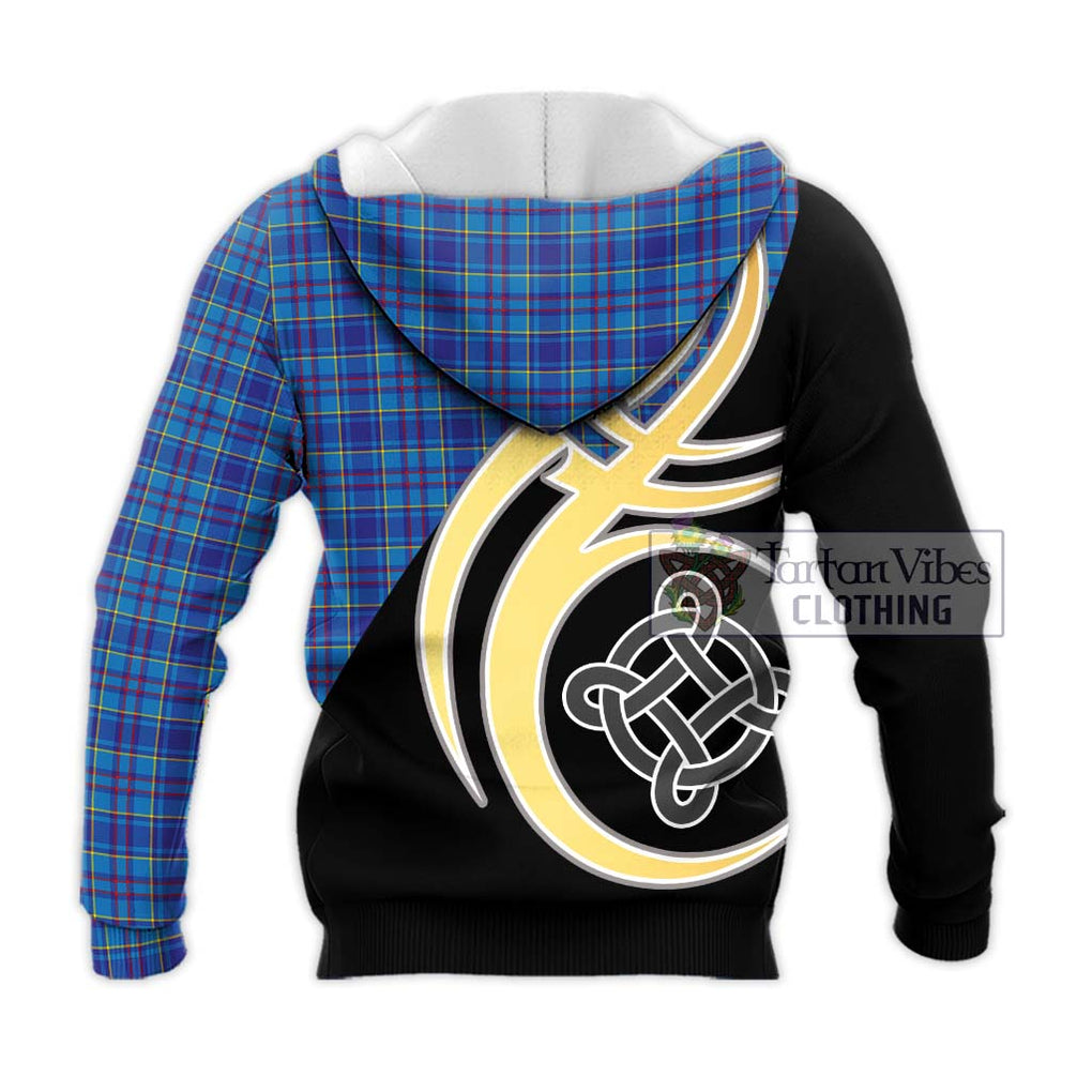 Mercer Tartan Knitted Hoodie with Family Crest and Celtic Symbol Style - Tartan Vibes Clothing