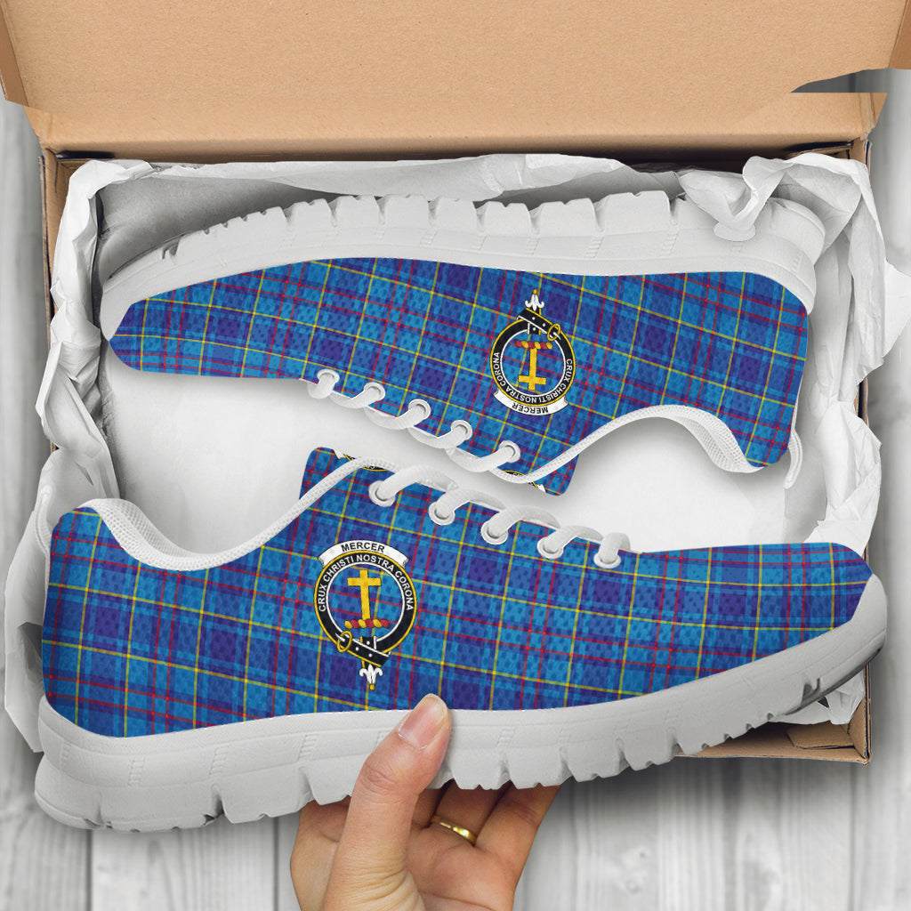 Mercer Tartan Sneakers with Family Crest - Tartan Vibes Clothing