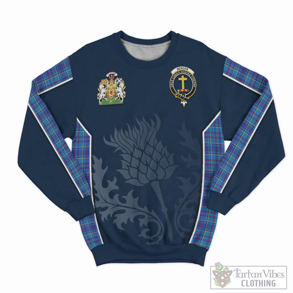 Tartan Vibes Clothing Mercer Modern Tartan Sweatshirt with Family Crest and Scottish Thistle Vibes Sport Style