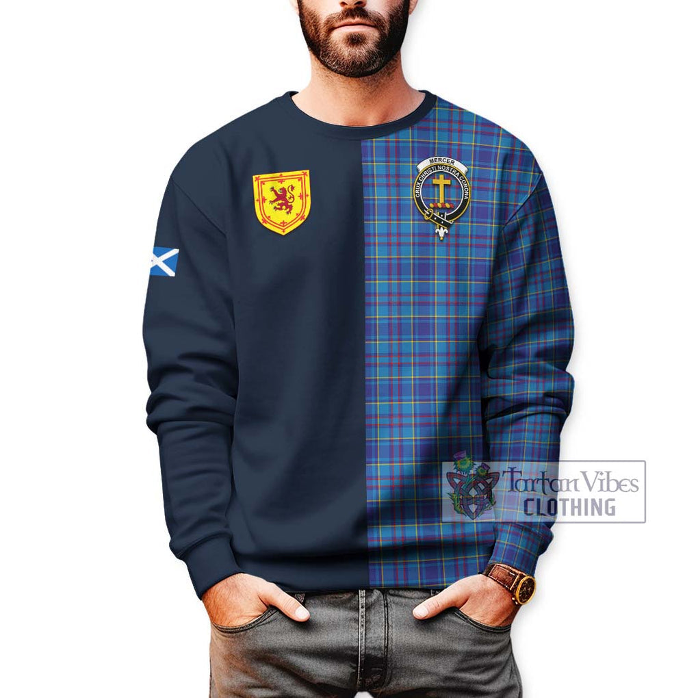 Tartan Vibes Clothing Mercer Modern Tartan Sweatshirt with Scottish Lion Royal Arm Half Style