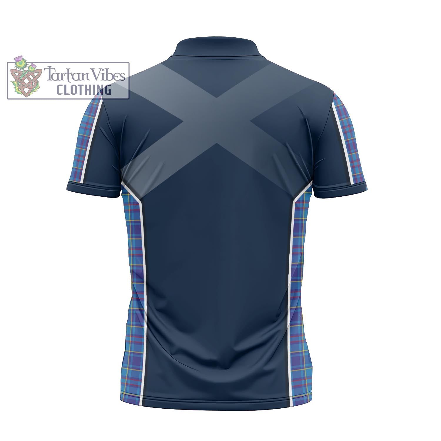 Tartan Vibes Clothing Mercer Modern Tartan Zipper Polo Shirt with Family Crest and Scottish Thistle Vibes Sport Style