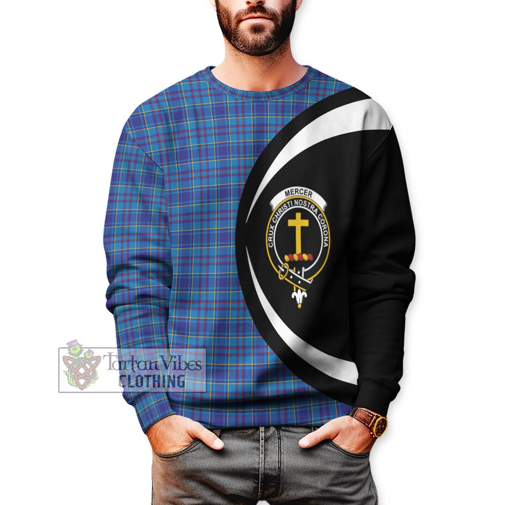 Mercer Tartan Sweatshirt with Family Crest Circle Style - Tartan Vibes Clothing