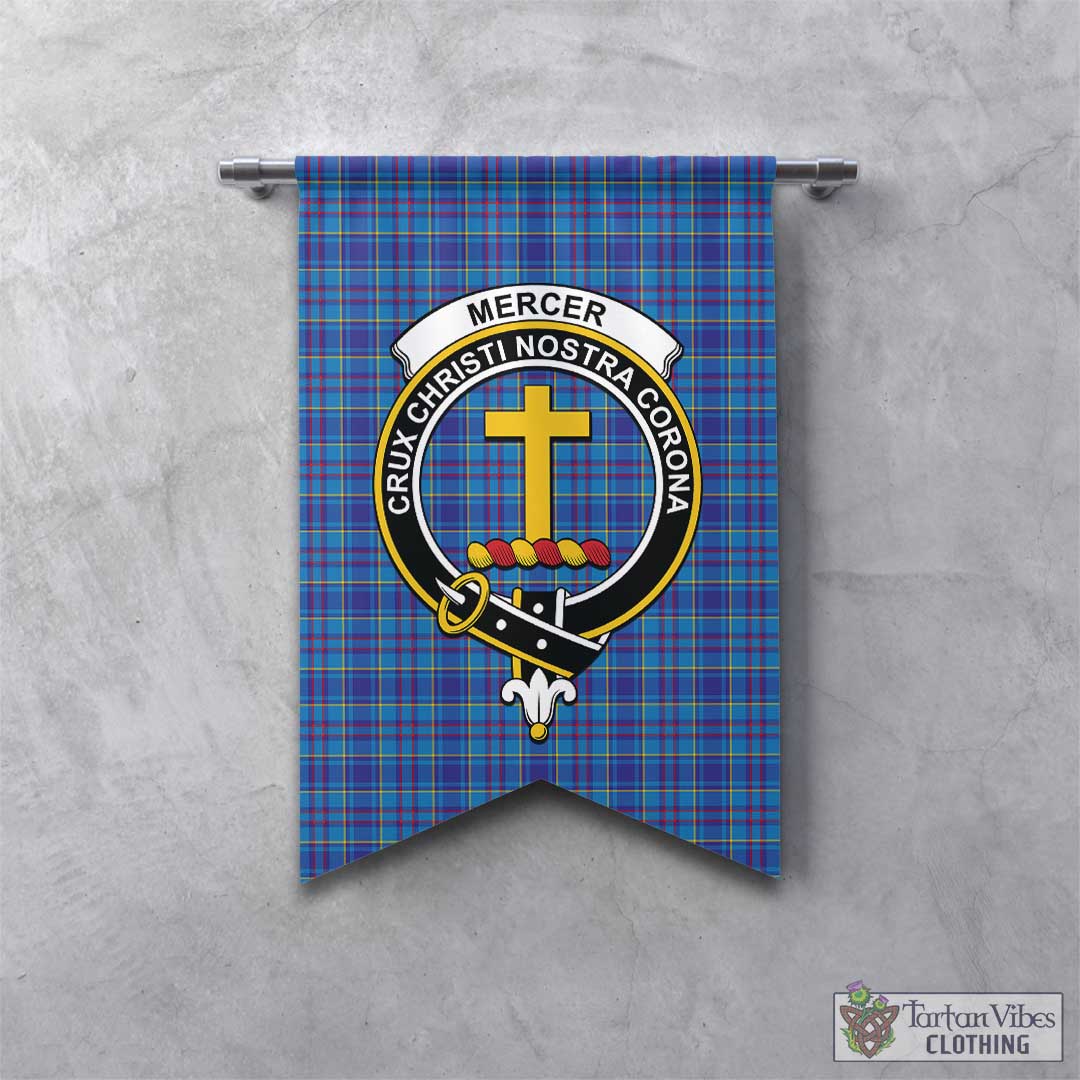 Tartan Vibes Clothing Mercer Modern Tartan Gonfalon, Tartan Banner with Family Crest