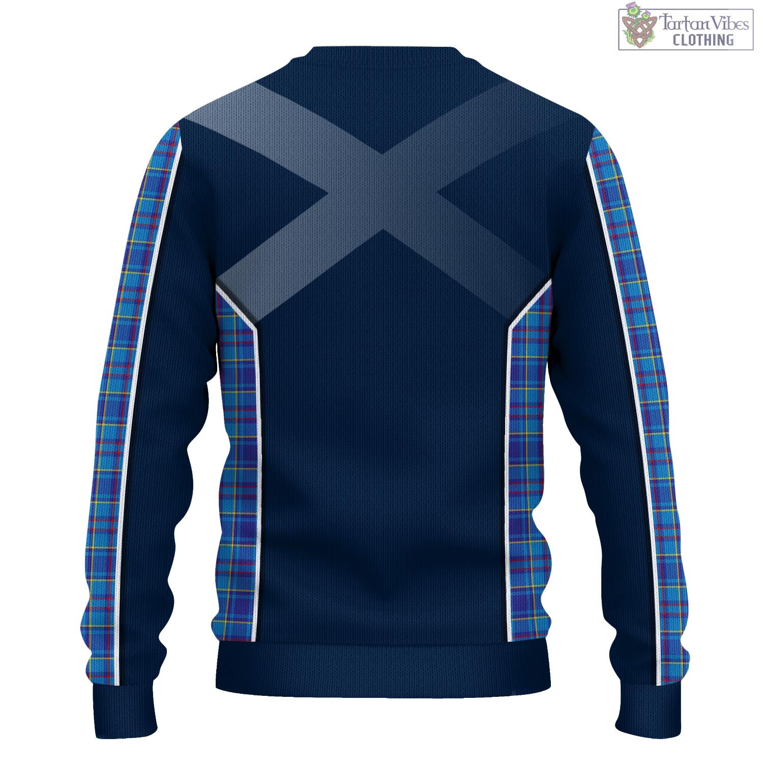 Tartan Vibes Clothing Mercer Modern Tartan Knitted Sweatshirt with Family Crest and Scottish Thistle Vibes Sport Style